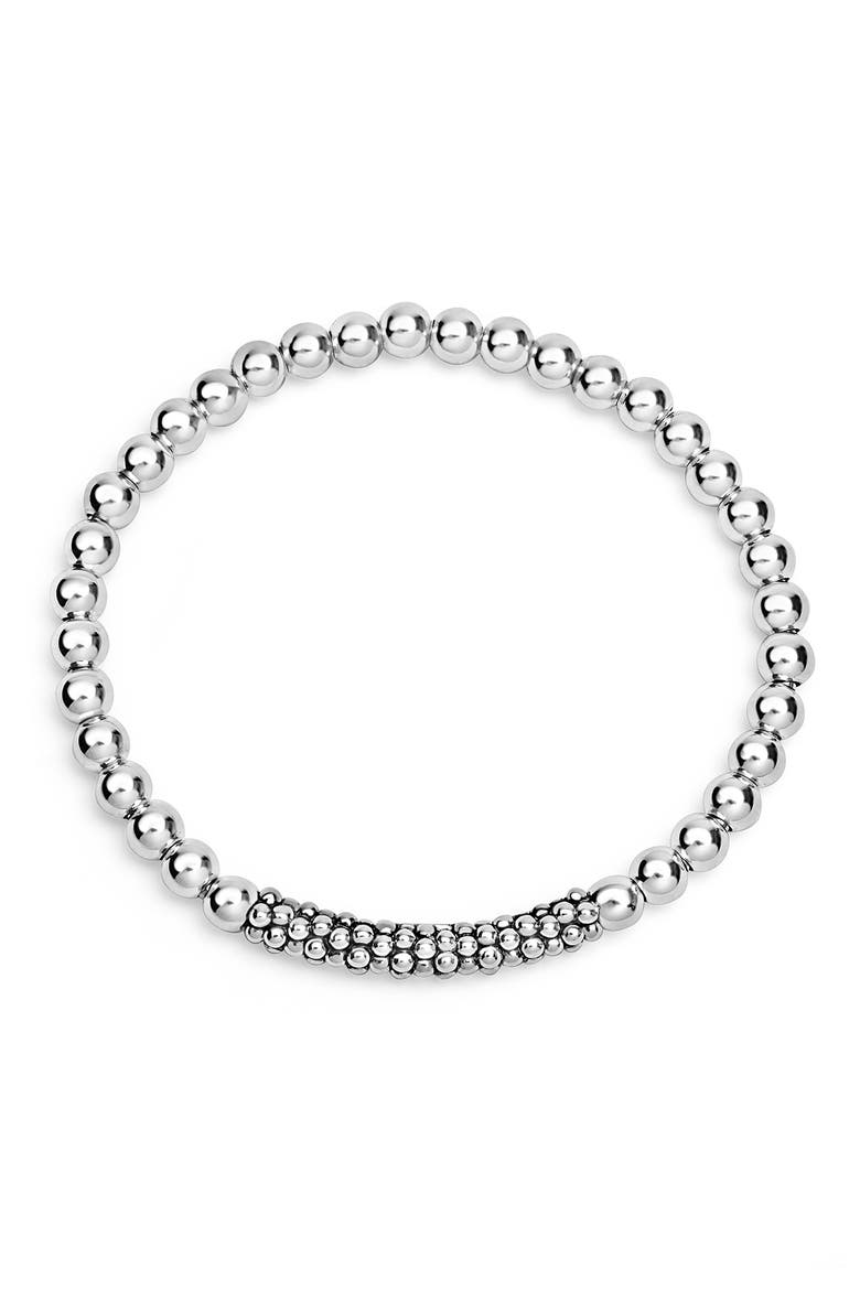 Caviar Beaded Stretch Bracelet, Alternate, color, SILVER