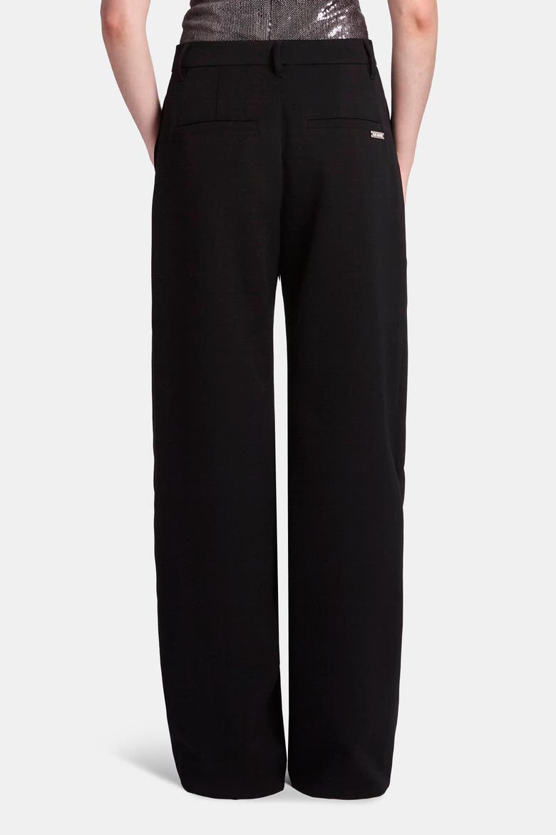 Draped Knee Black Wool Trouser, Alternate, color, Black