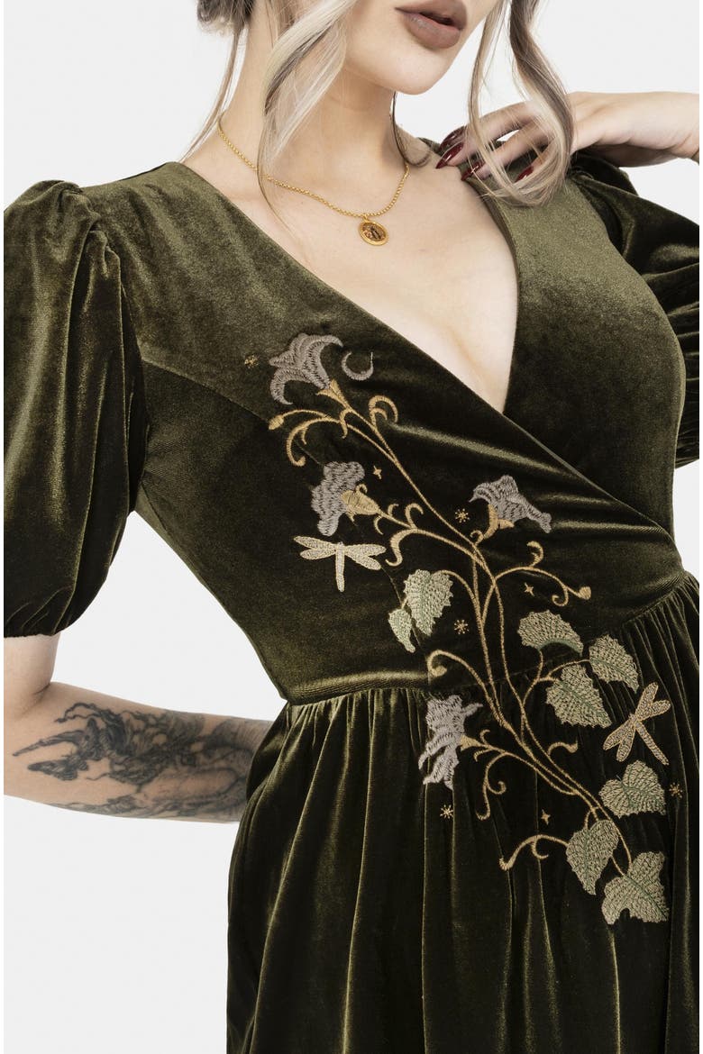 Noura Floral Dragonfly Midaxi Dress, Alternate, color, Green