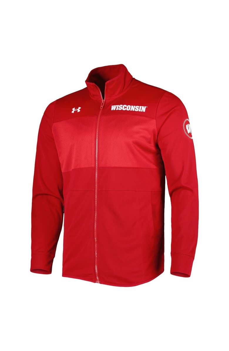 Under Armour Men's Under Armour Red Wisconsin Badgers Knit Warm-Up Full-Zip Jacket, Alternate, color, Red