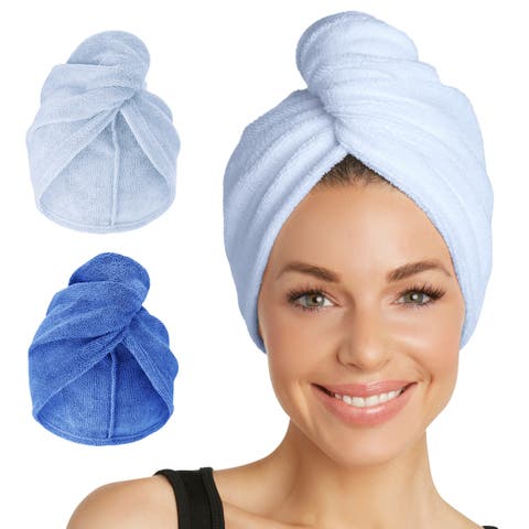 2 Pack Hair Towel Wraps for Straight, Wavy, Curly Hair