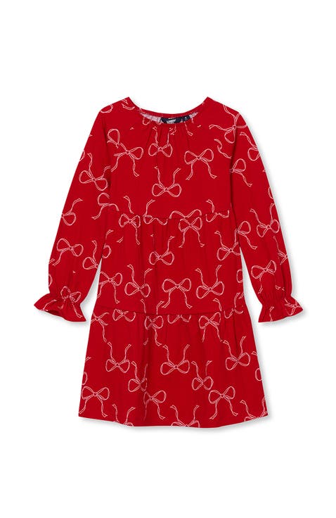 Girls Long Sleeve Tiered Knit Dress