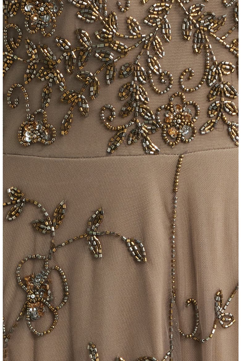 Embellished Cocktail Dress with Open Front Jacket, Alternate, color, MOCHA