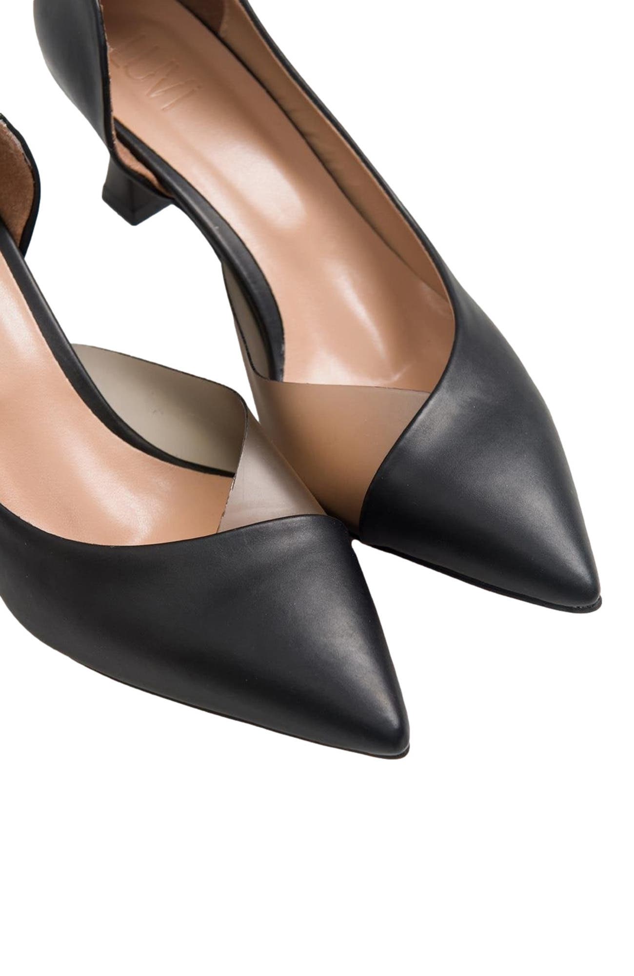 Prologue Shoes Vera Pointed Toe Pump, Alternate, color, Black Faux Leather