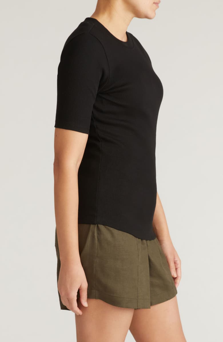 Universal Standard Classic Rib Short Sleeve Top, Alternate, color, 