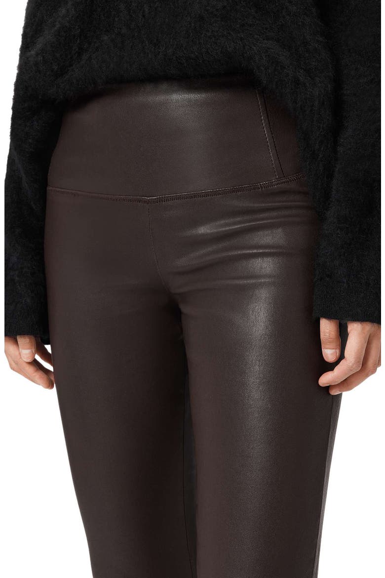 Cora Leather Leggings, Alternate, color, BITTER BROWN