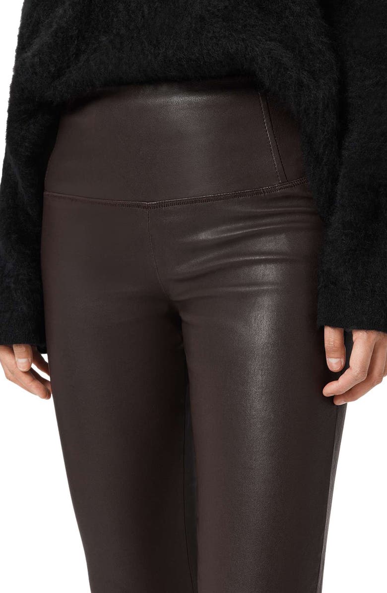 AllSaints Cora Leather Leggings, Alternate, color,