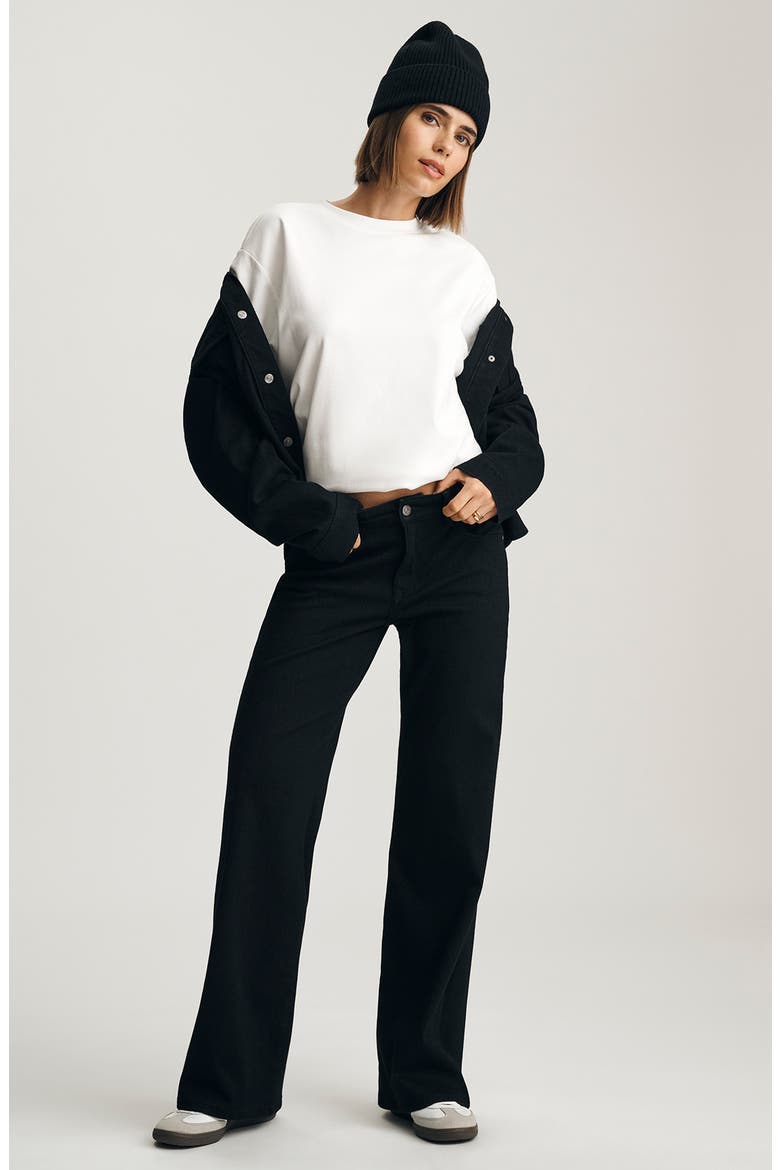 Sabrina Wide Leg Jeans, Alternate, color, BLACK MOVE