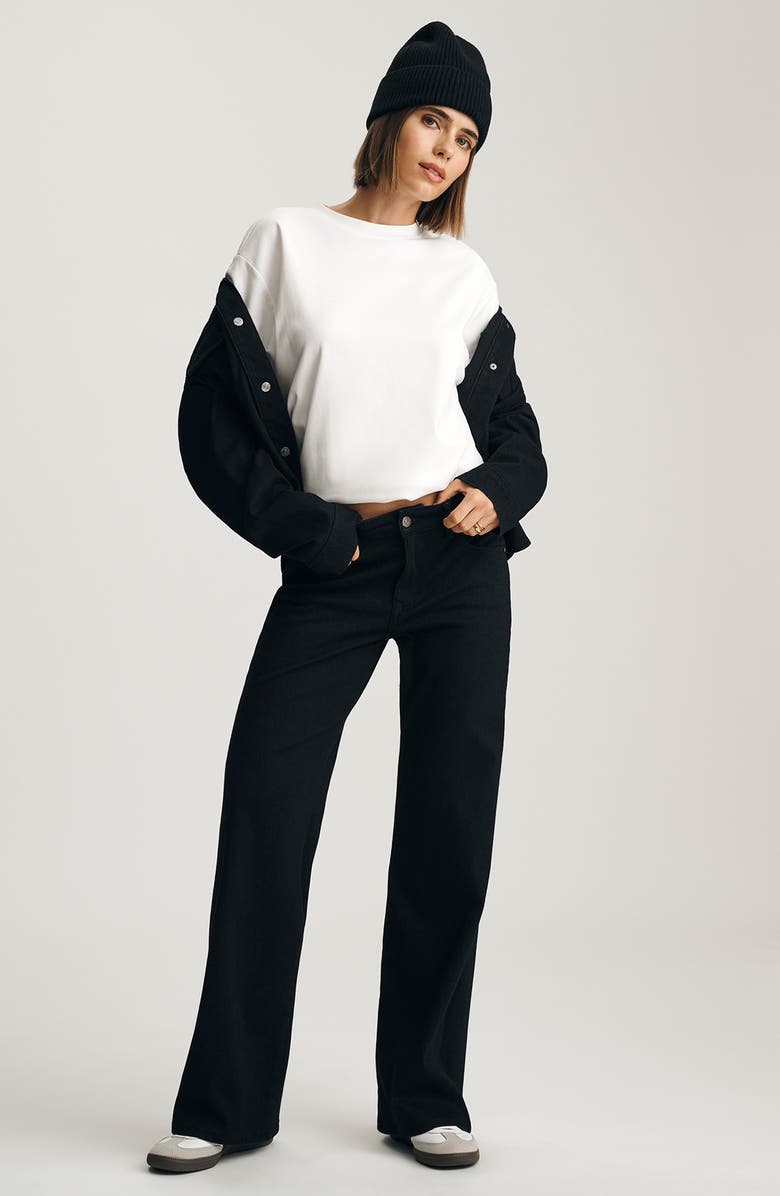 Mavi Jeans Sabrina Wide Leg Jeans, Alternate, color, Black Move