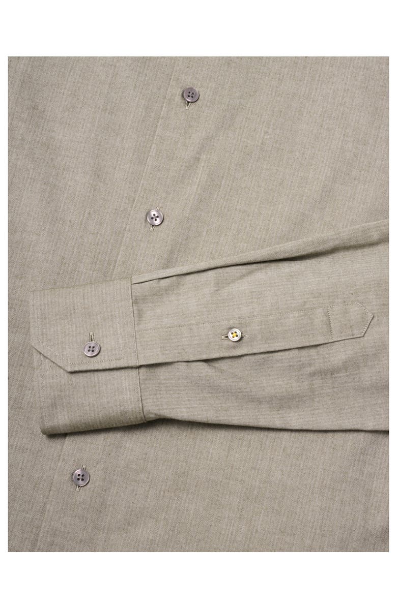 Robert Talbott Reynolds Ultra Light Weight Brushed Herringbone Shirt, Alternate, color, Olive