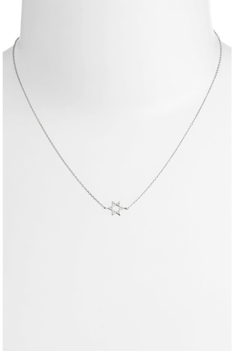 Love Letter Star of David Pendant Necklace, Alternate, color, SILVER