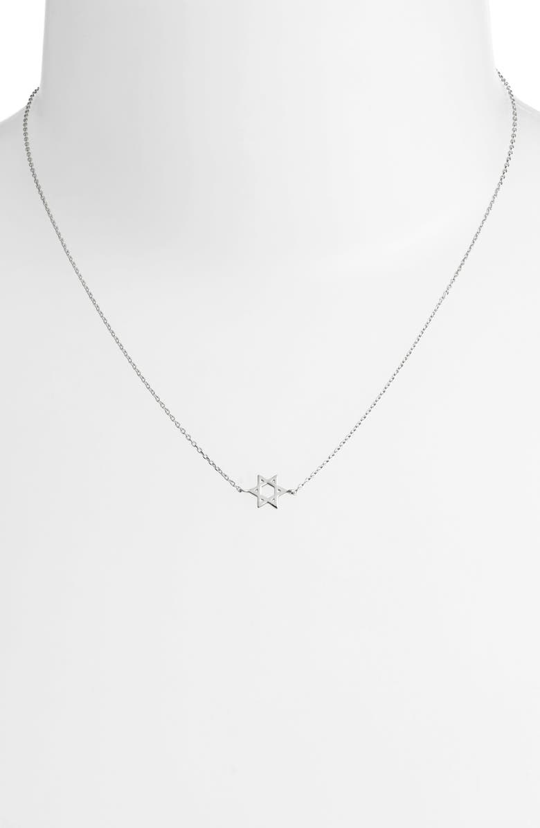 Anzie Love Letter Star of David Pendant Necklace, Alternate, color, Silver