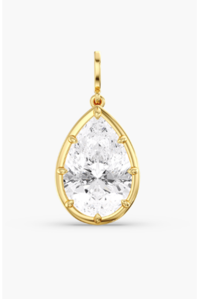 Pear Shape Lola Lab Diamond Pendant Charm in 14K, Alternate, color, Yellow Gold