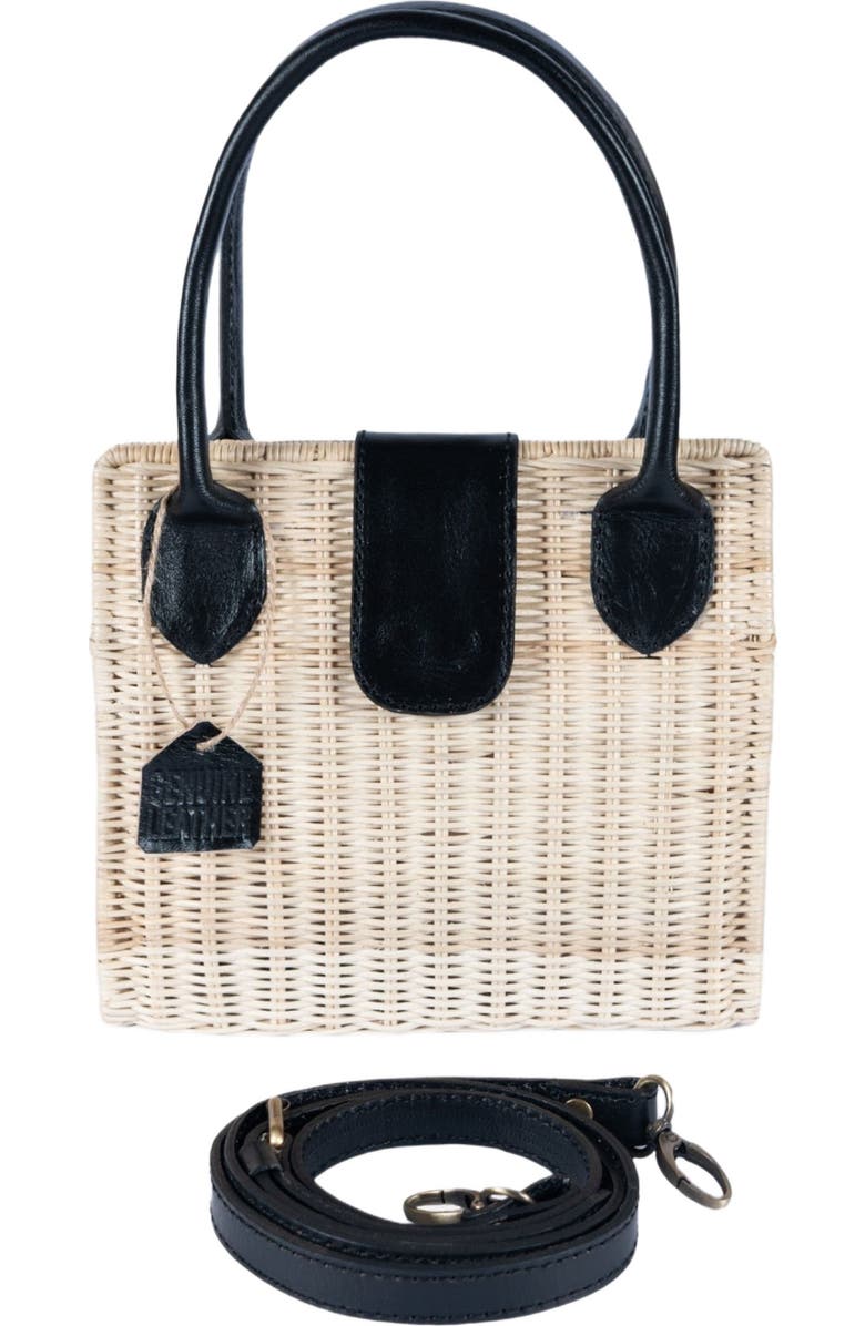 Jelavu Piper Structured Rattan Handbag, Alternate, color, Black