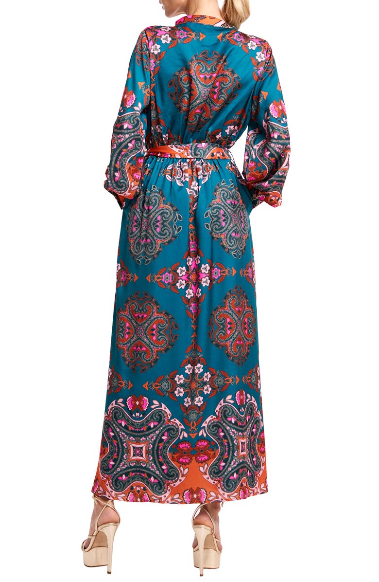 CIEBON Nora Print Long Sleeve Maxi Shirtdress, Alternate, color, 