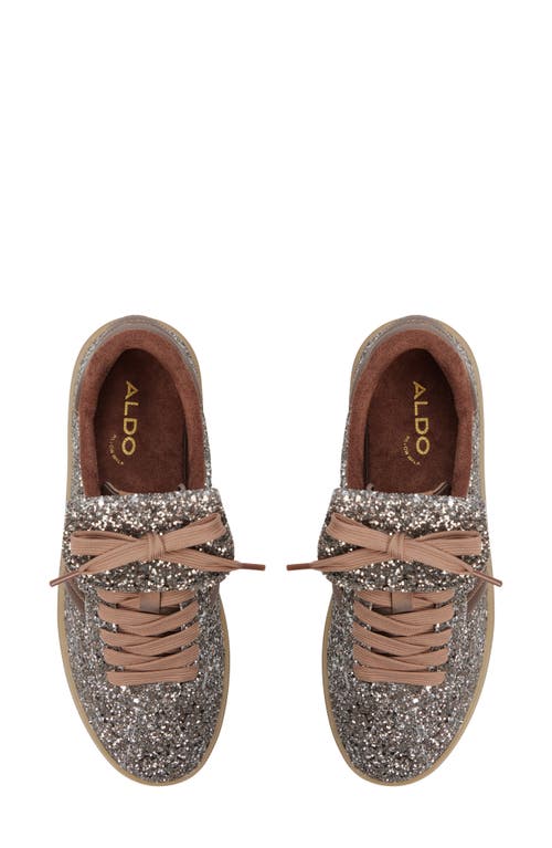 Aldo Itsneaker Glitter Sneaker With Removable Kiltie Flap In Brown