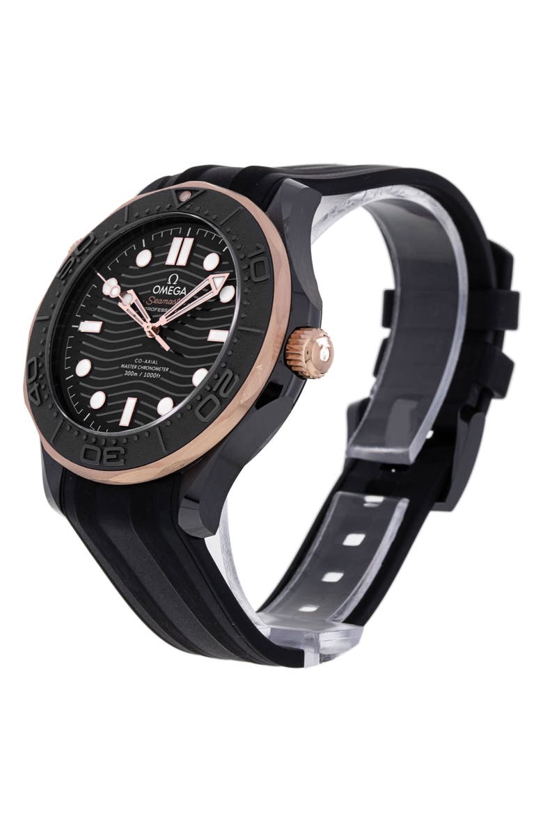 Watchfinder & Co. Omega Preowned Seamaster Diver 300m Automatic Rubber Strap Watch, 44mm, Alternate, color, 