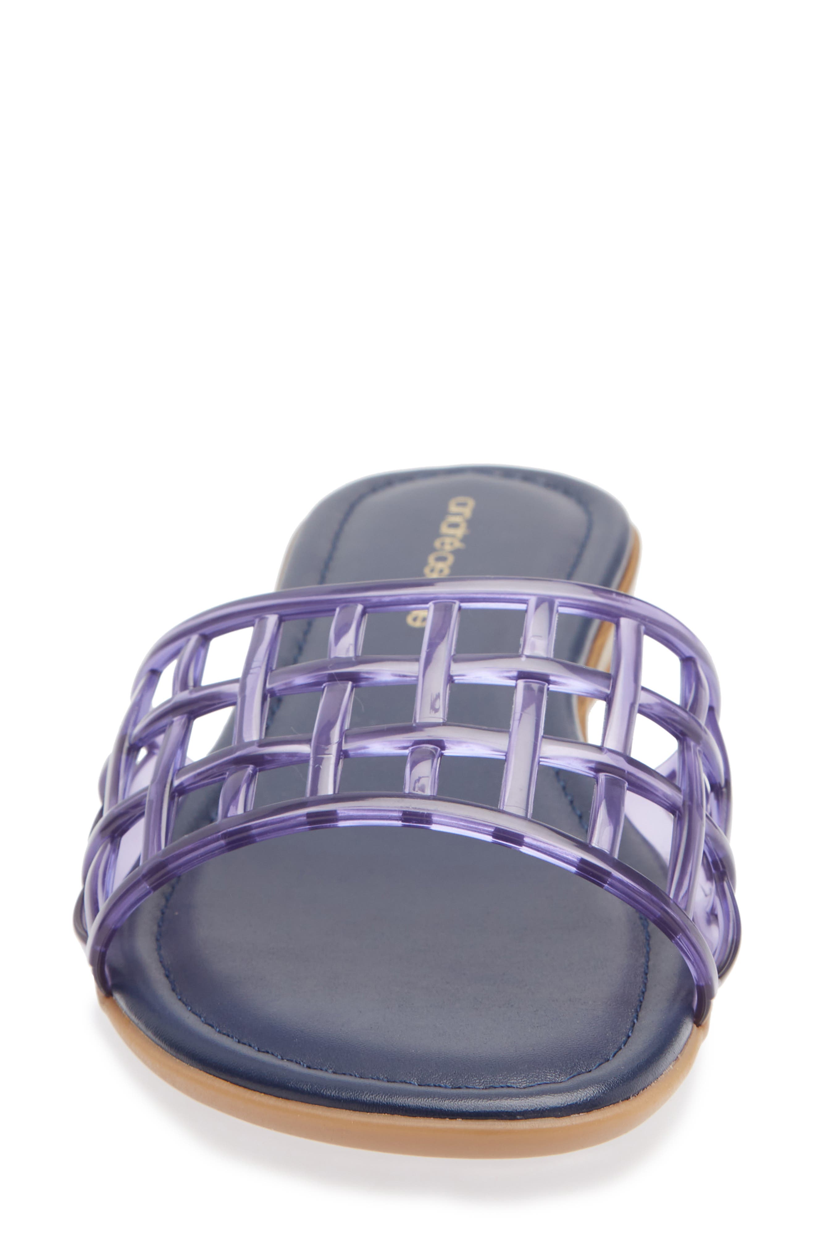 Nabil Jelly Slide Sandal, Alternate, color, NAVY