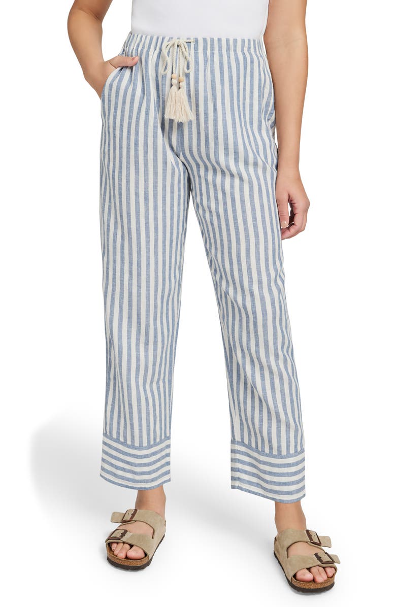 Faherty Pacific Beach Tie Waist Linen Blend Pants, Main, color,