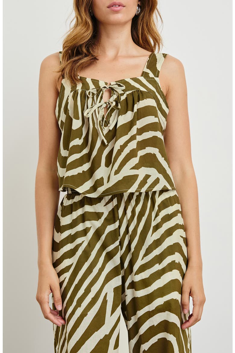 Blythe Zebra Stripe Cotton Crop Tank, Main, color, SELVA