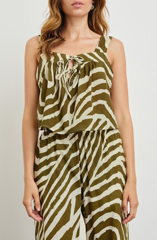Rails Blythe Zebra Stripe Cotton Crop Tank In Selva