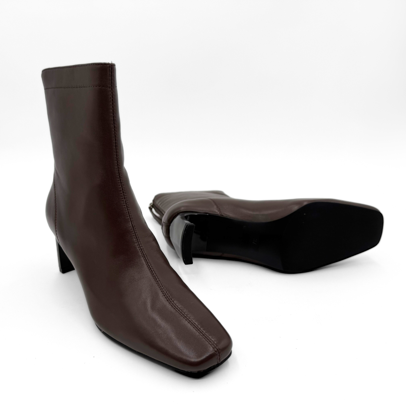Harlow Leather Bootie, Alternate, color, Brown