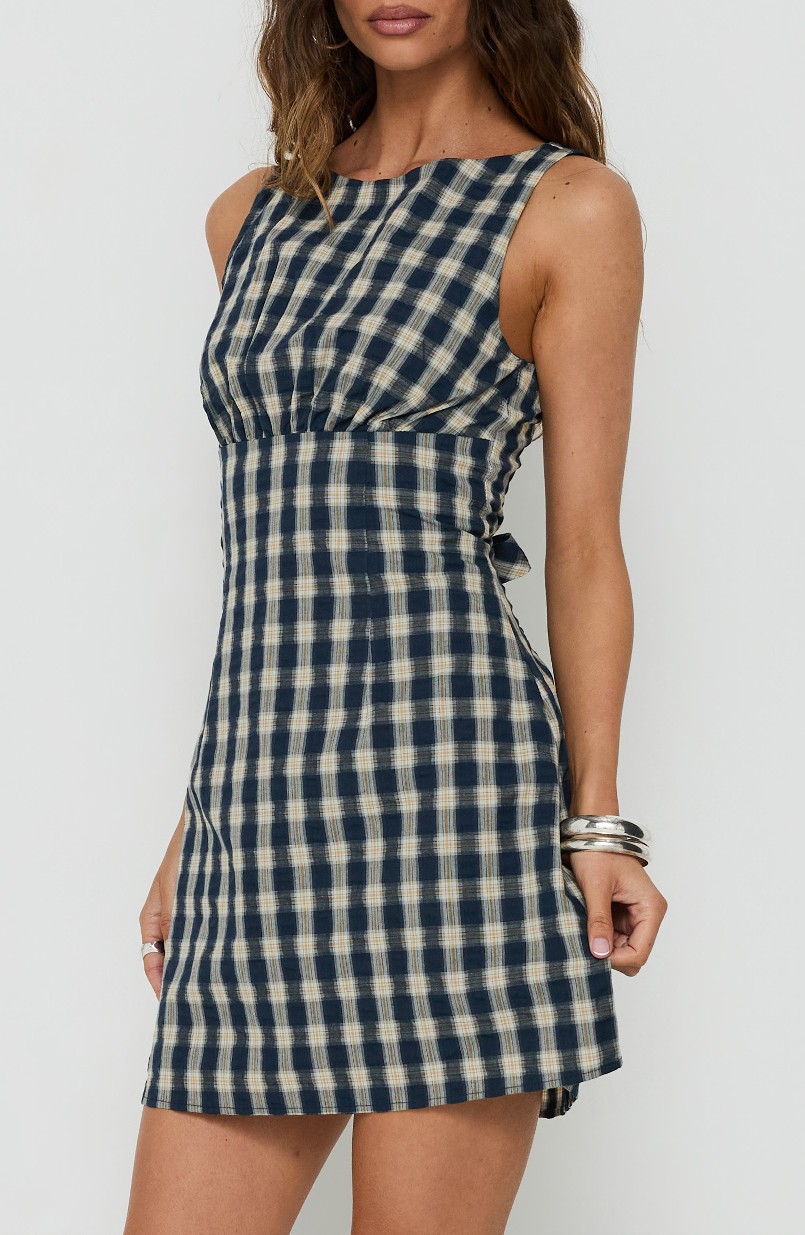 Princess Polly Sweet Somethings Check Cotton Minidress (Women) | Nordstrom