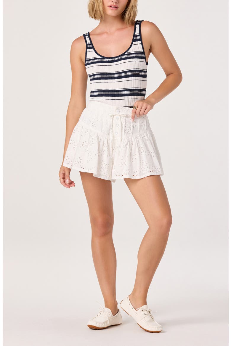 Adeeva Eyelet Embroidery Shorts, Alternate, color, WHITE