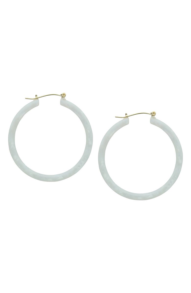 OLIVIA WELLES Speckled Resin Hoop Earrings, Main, color, White