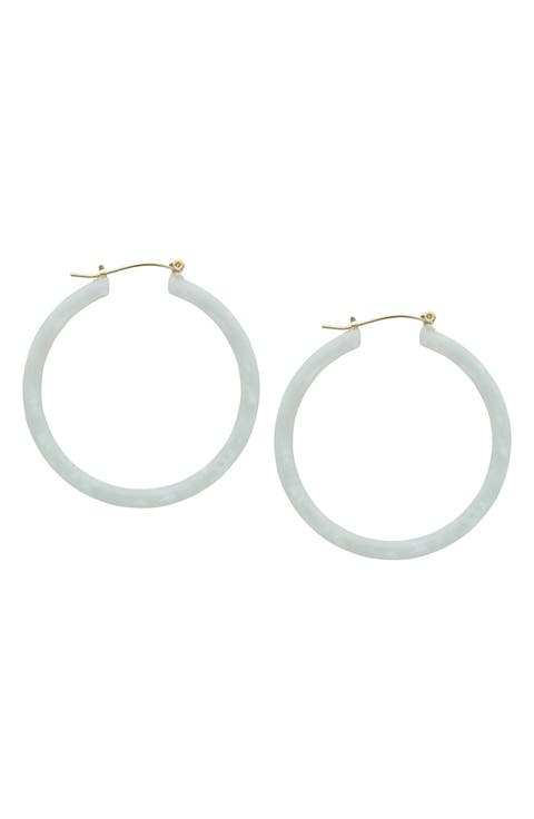 Speckled Resin Hoop Earrings