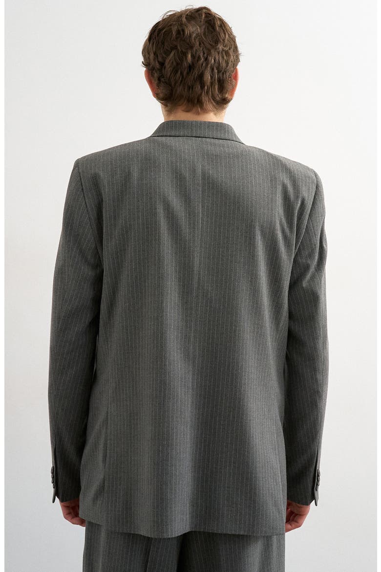 Pinstripe Double Breasted Sport Coat, Alternate, color, CHARCOAL