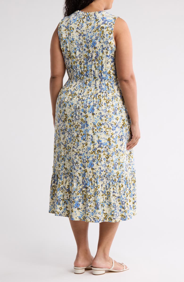 Melrose and Market Sleeveless Ruffle Neck Dress, Alternate, color, Green- Blue Nancy Fleur