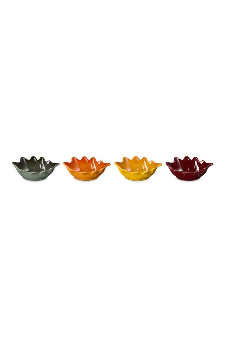 4-Piece Set Mini French Leaf Bowls, Main, color, ORANGE MULTICOLOR