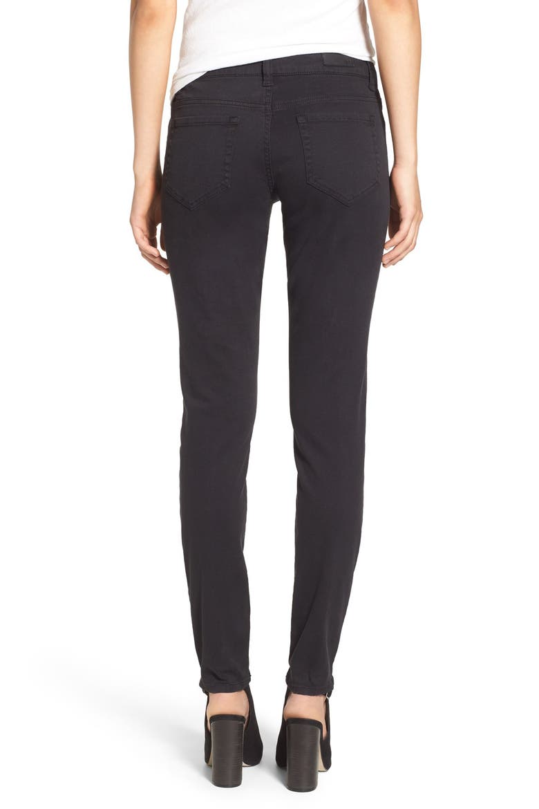 Destroyed Skinny Jeans, Alternate, color, BLACK