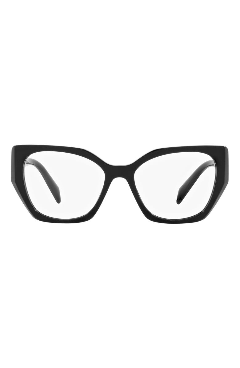 Prada 54mm Square Optical Glasses, Main, color, Black