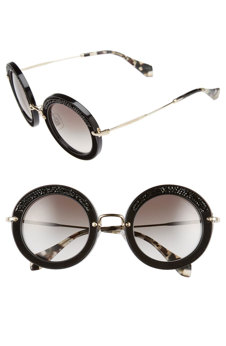 Miu Miu 49mm Round Sunglasses, Main, color,