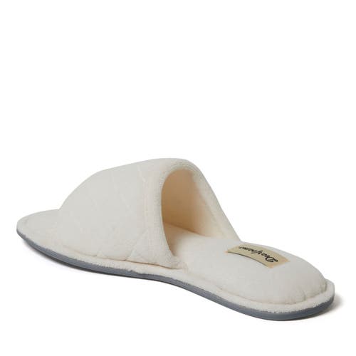 DEARFOAMS DEARFOAMS BEATRICE QUILTED MICROFIBER TERRY SHOWER SLIDE SLIPPER