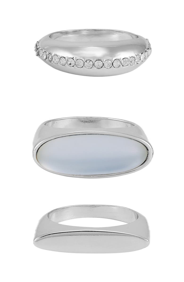 Vince Camuto Set of 3 Assorted Rings, Main, color, Silver Tone