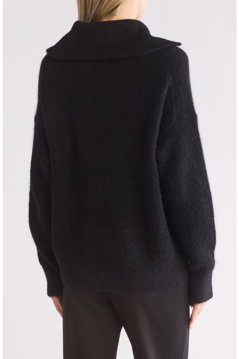 Quarter Zip Sweater, Alternate, color, BLACK