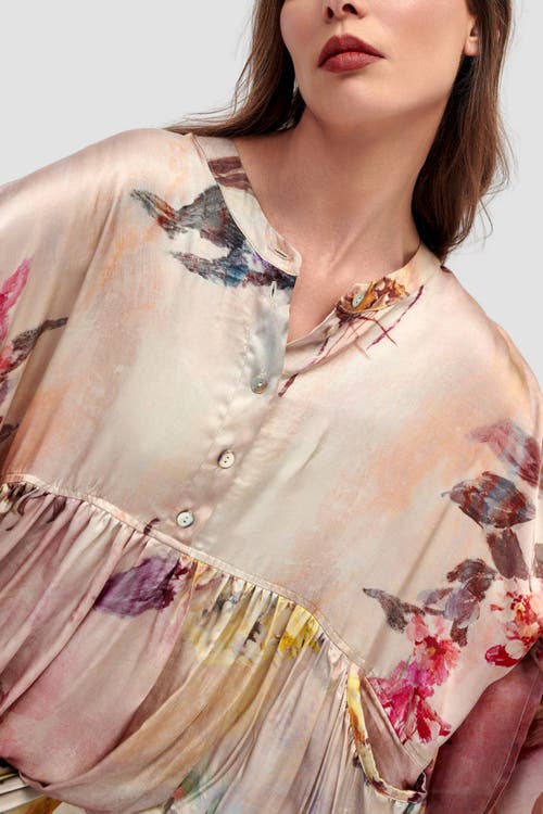 Alembika Oversized Flowy Floral Tunic In Multi