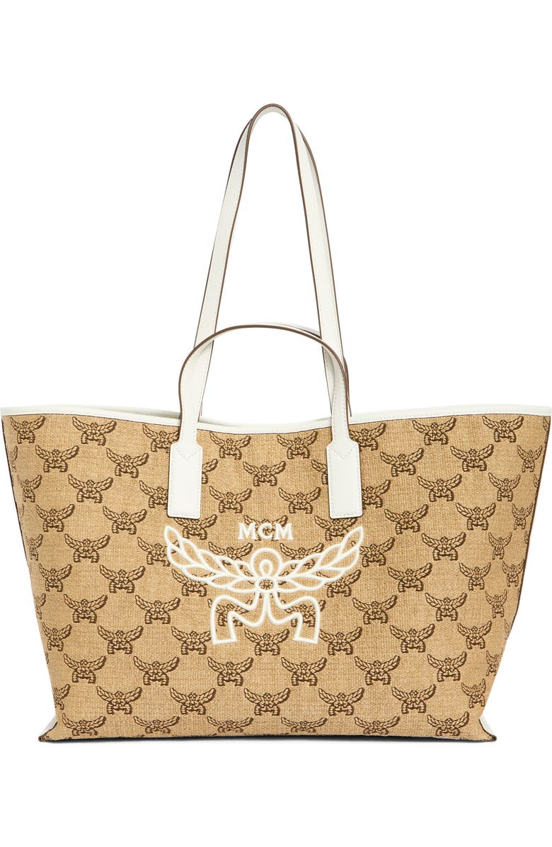 MCM Himmel Medium Shopper Tote Bag, Main, color, Natural