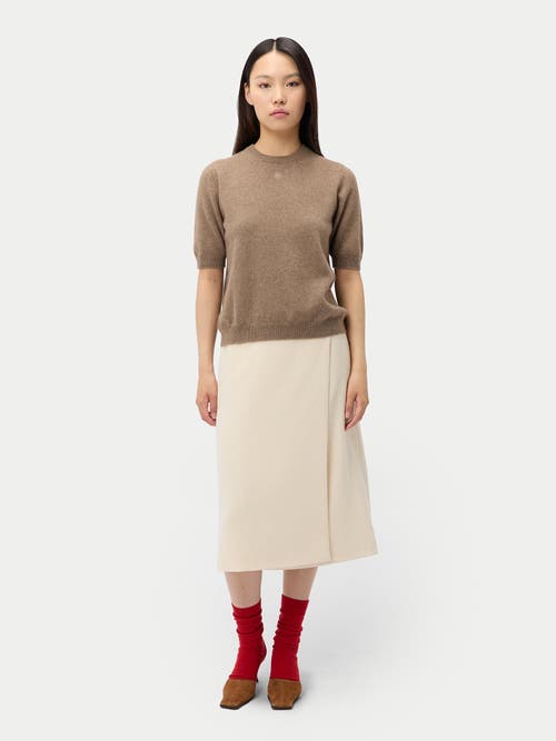 Gobi Mongolian Cashmere Elbow-length Sleeve Cashmere Sweater In Brown