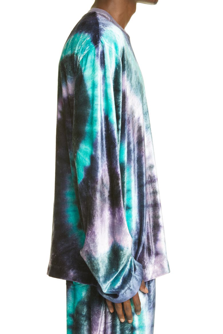 Edden Tie Dye Oversize Velour Sweatshirt, Alternate, color, THISTLE PURPLE