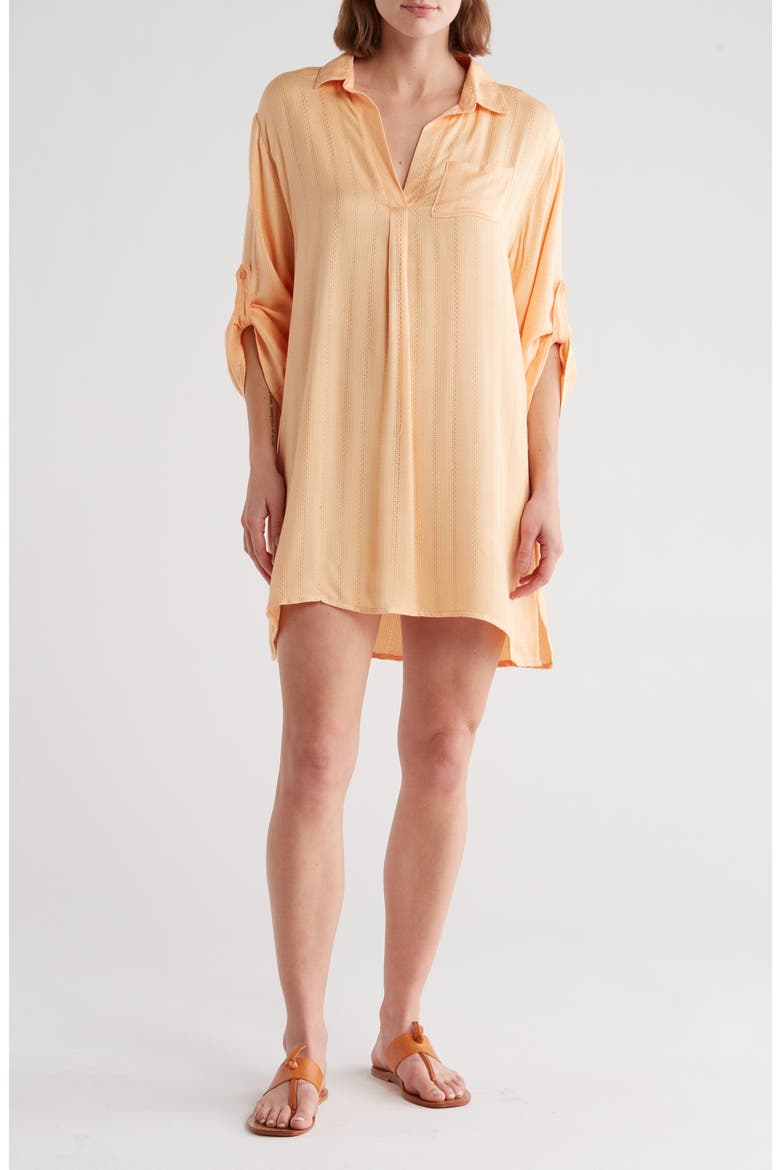 Oversize Cover-Up Shirt, Main, color, PEACH
