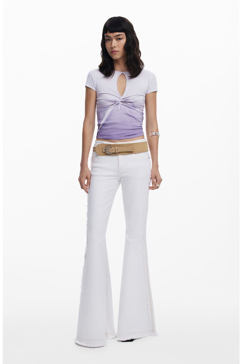 Keyhole Twist Ombré T-Shirt, Alternate, color, LILAC