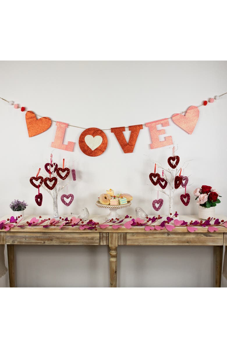 Northlight 5' Glittered "Love" Valentine's Day Wall Banner Decoration, Alternate, color, Red