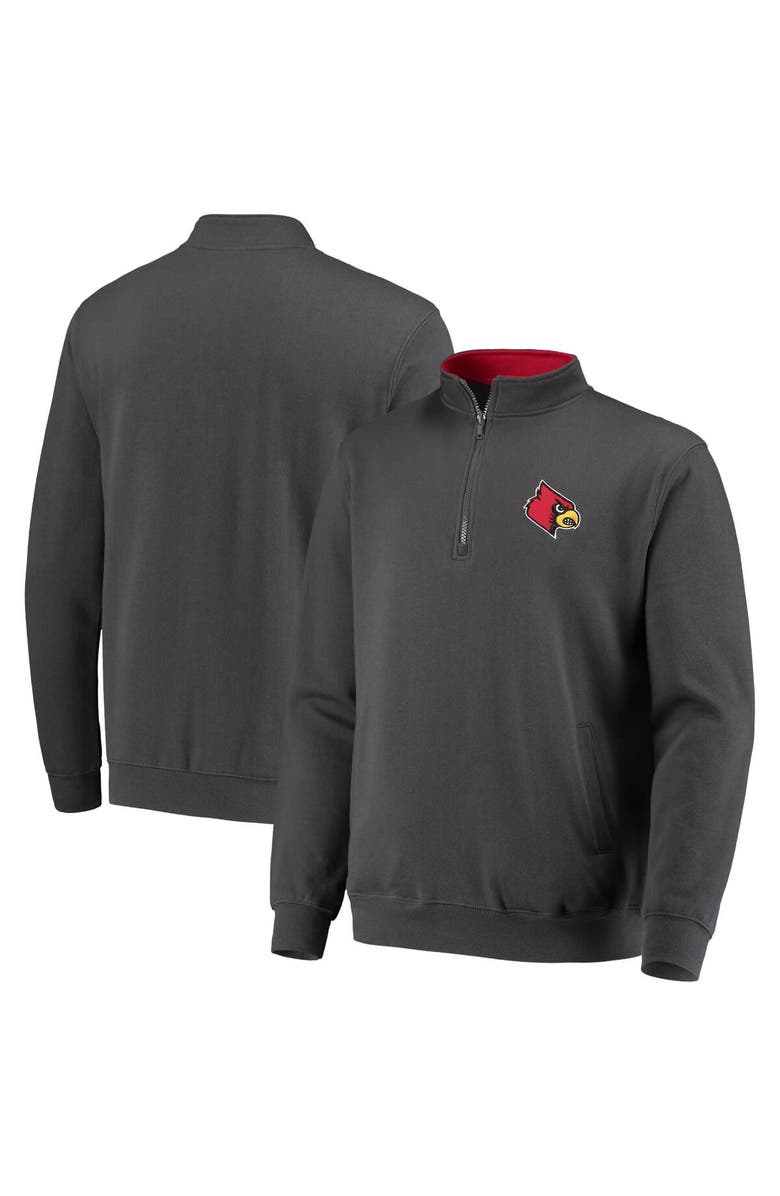 COLOSSEUM Men's Colosseum Charcoal Louisville Cardinals Tortugas Logo Quarter-Zip Jacket, Main, color, Charcoal