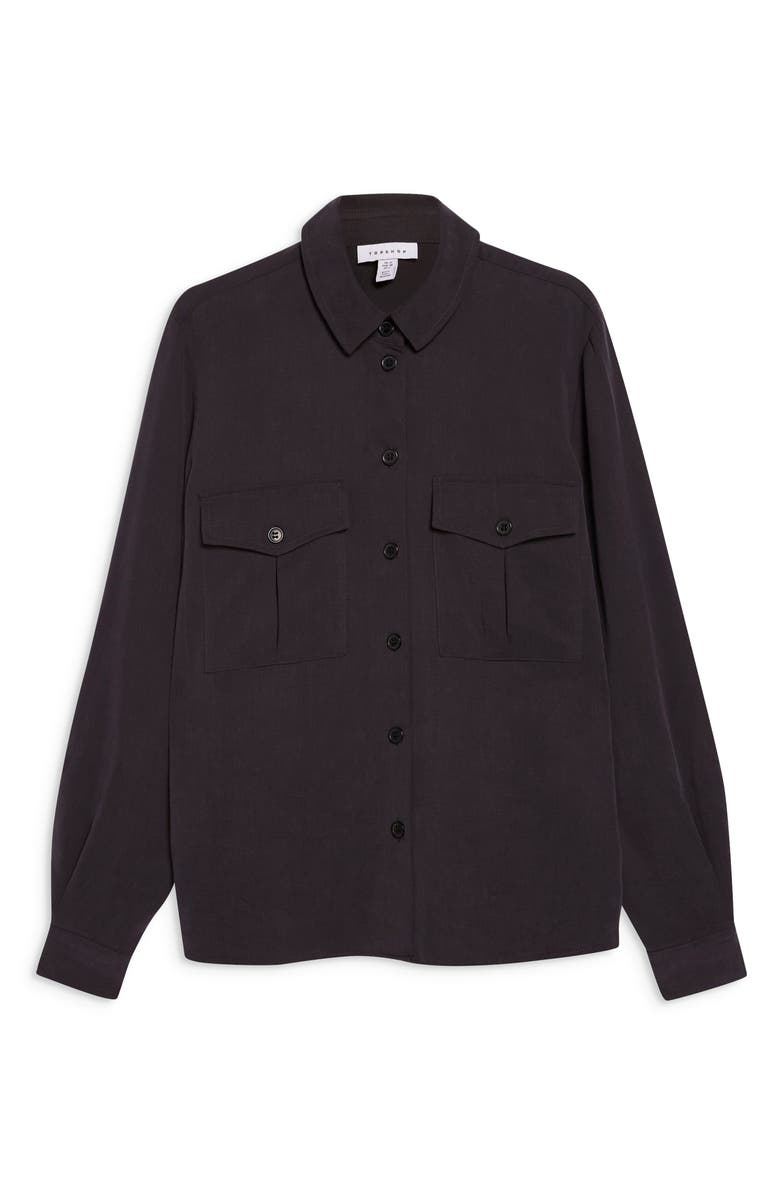 Topshop Double Pocket Utility Shirt, Alternate, color, 