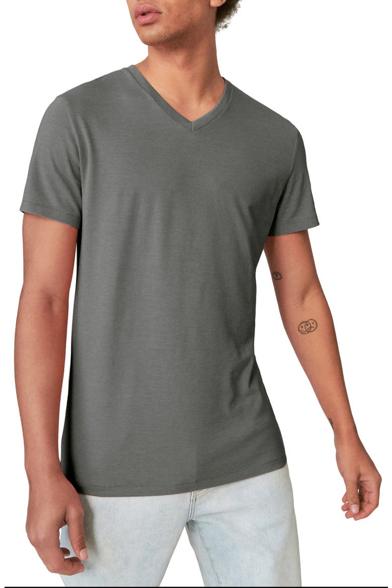 Venice V-Neck Burnout T-Shirt, Main, color, JET BLACK