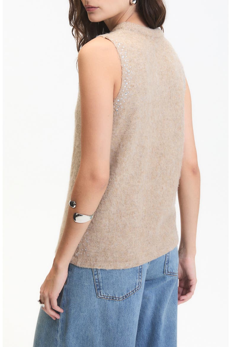 Myles Rhinestone Embellished Sweater Vest, Alternate, color, BEIGE